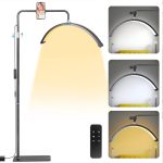 24-inch half-moon beauty lamp with diamond, tattoo lamp, U-shaped eyelash lamp, eye protection floor-standing beauty lamp for face - 图片 3