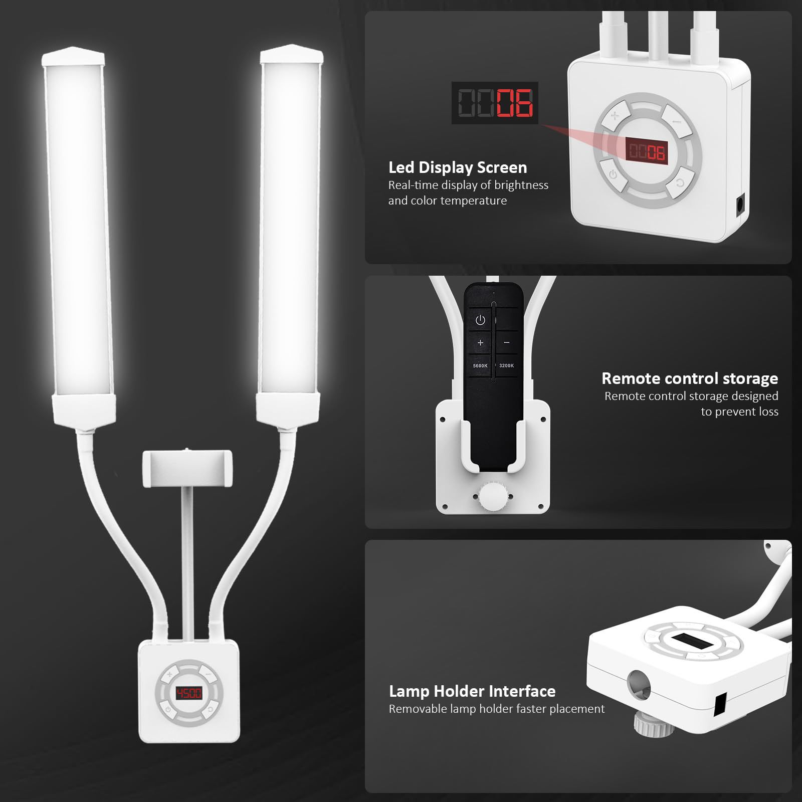 主图_05 LED Ring Light Phone Live Streaming Photography Video Lighting Dual Arm Flexible Portable Stand Fill Light - 图片 3