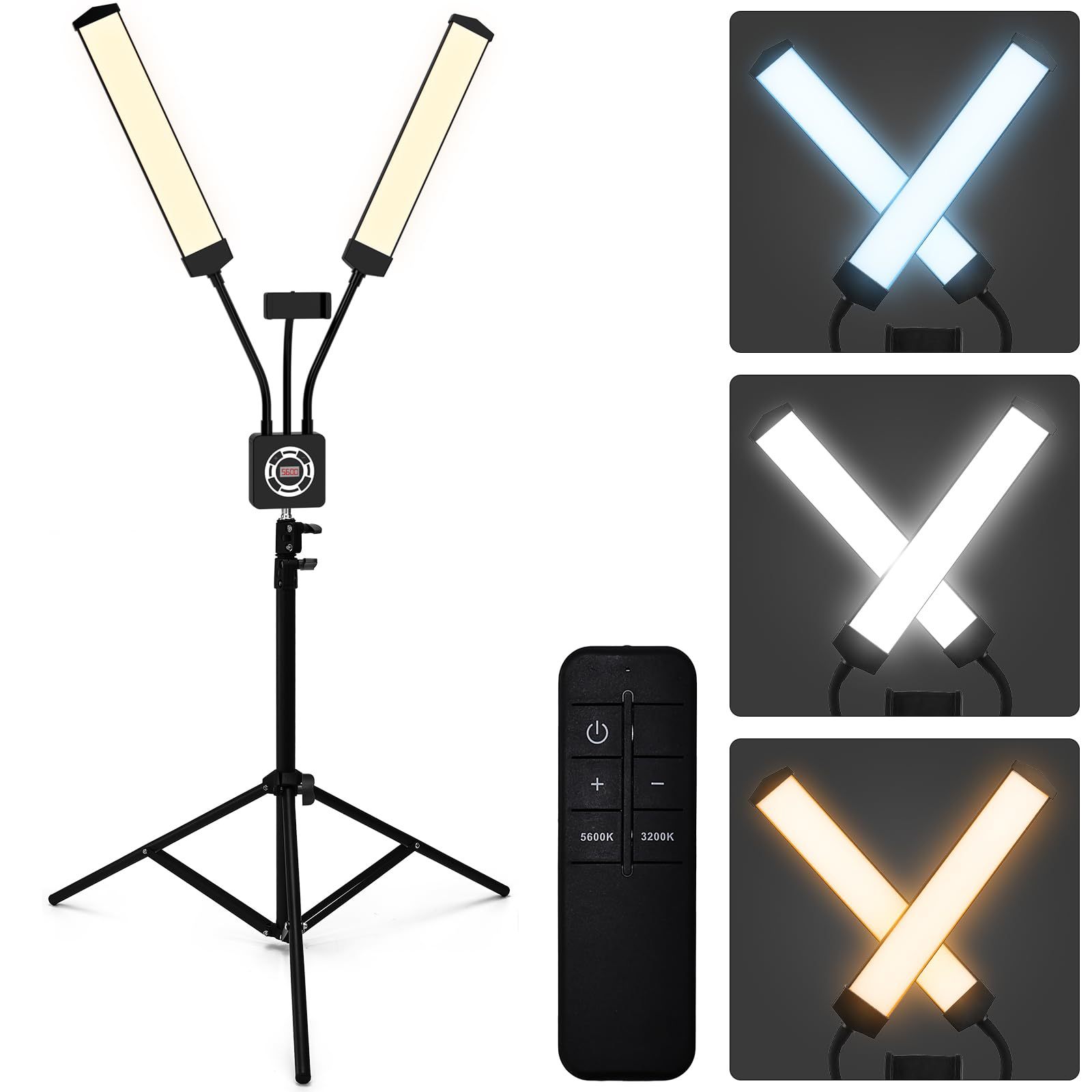 主图_06 LED Ring Light Phone Live Streaming Photography Video Lighting Dual Arm Flexible Portable Stand Fill Light - 图片 2