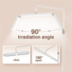 36 Inch Professional LED Beauty Lamp Floor Stand with Remote Control - Adjustable Height Salon Light for Eyelash Extensions Nail Art Tattoo - 308 LED Beads 40W Dimmable Facial Lighting - 图片 3