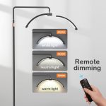 Arc LED Beauty Lamp Floor Stand with Remote Control Dimming - 3 Color Temperature Modes 3000K-6000K - Adjustable Height 140-180cm for Spa Facial Massage Eyelash Extensions Salon - 图片 3