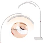 27" LED Moon Light Beauty Lamp - 360° Rotation - Adjustable Height Floor Stand - Phone Holder Included - Stepless Dimming - Dual Color Temperature - Professional Salon Spa Equipment - Image 5