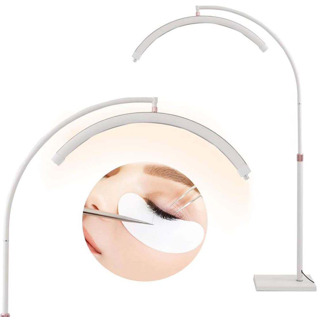 6600067-7-1100x1100 27" LED Moon Light Beauty Lamp - 360° Rotation - Adjustable Height Floor Stand - Phone Holder Included - Stepless Dimming - Dual Color Temperature - Professional Salon Spa Equipment - Image 5