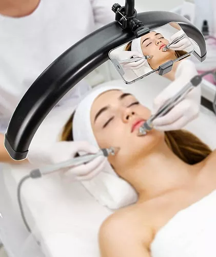 D_NQ_NP_938329-MLC54183994242_032023-O Half Moon Beauty Lamp with Remote Dimming - 70cm Wide Arc Design - Adjustable Height Floor Stand - 3 Colors Available Black White Pink - Professional Salon Facial Light - 图片 3
