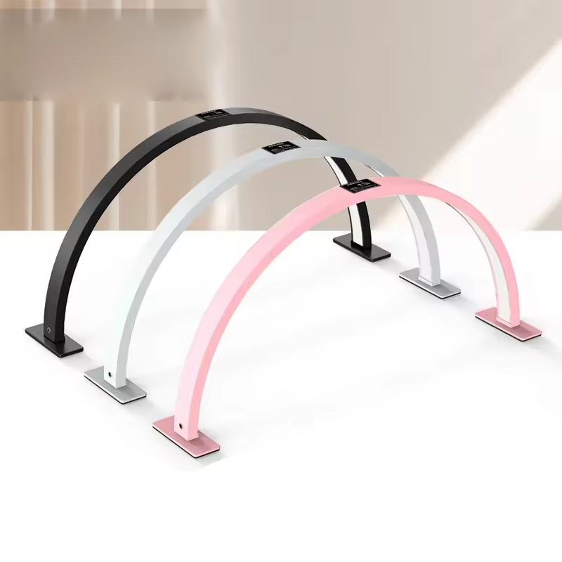 H1ab9ea527d5b48f5a7fa35cd466b1fc5A Arched LED Desk Lamp with Hand Sweep Sensor | Dimmable Table Light for Nail Art Eyelash Extension | Adjustable Color Temperature Work Light | Professional Beauty Salon Lamp - 图片 1