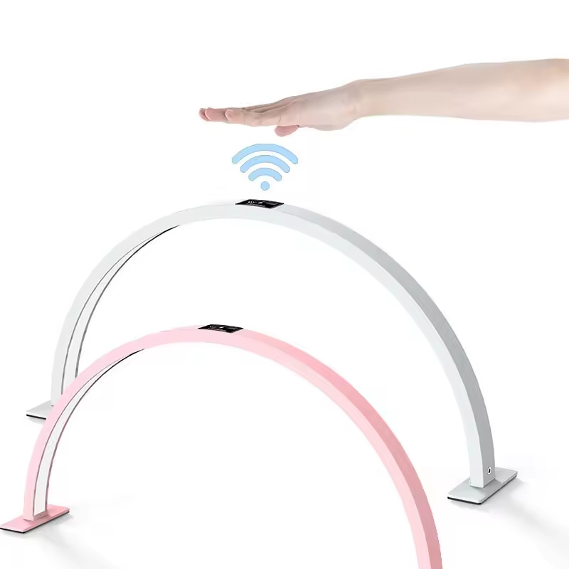 H7dbd7c8daf5f463e90f22e64cdbc27abF Arched LED Desk Lamp with Hand Sweep Sensor | Dimmable Table Light for Nail Art Eyelash Extension | Adjustable Color Temperature Work Light | Professional Beauty Salon Lamp - 图片 5