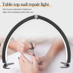 HD-M10X Half Moon Foldable Nail Desk Lamp 40W LED Light 3200-6500K Adjustable Color Temperature for Manicure Salon Beauty Nail Art - US Plug Black