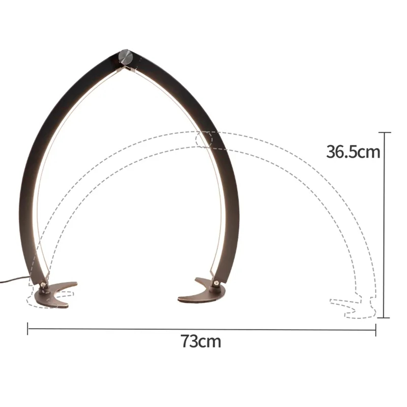 HD-M10X Half-Moon Foldable Nail Desk Lamp 40W 3200-6500K Adjustable LED Light - US Plug _ Black (7) HD-M10X Half Moon Foldable Nail Desk Lamp 40W LED Light 3200-6500K Adjustable Color Temperature for Manicure Salon Beauty Nail Art - US Plug Black - 图片 6