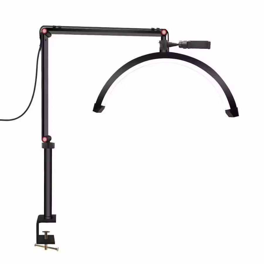 Hd7897efdf64d44ce9ace3a6f26449fa22 Adjustable Clamp LED Arch Lamp with Swing Arm for Nail Art Eyelash Extension Beauty Salon Desk Light - 图片 1