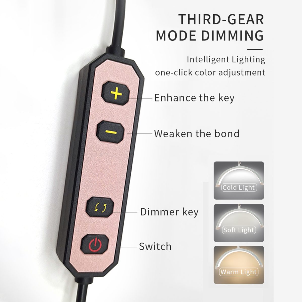 Foldable U-Shape LED Nail Technician Lamp 40W Adjustable Brightness 3200K-6500K Color Temperature Clamp Desk Light for Beauty Salon Spa Treatment - 图片 4