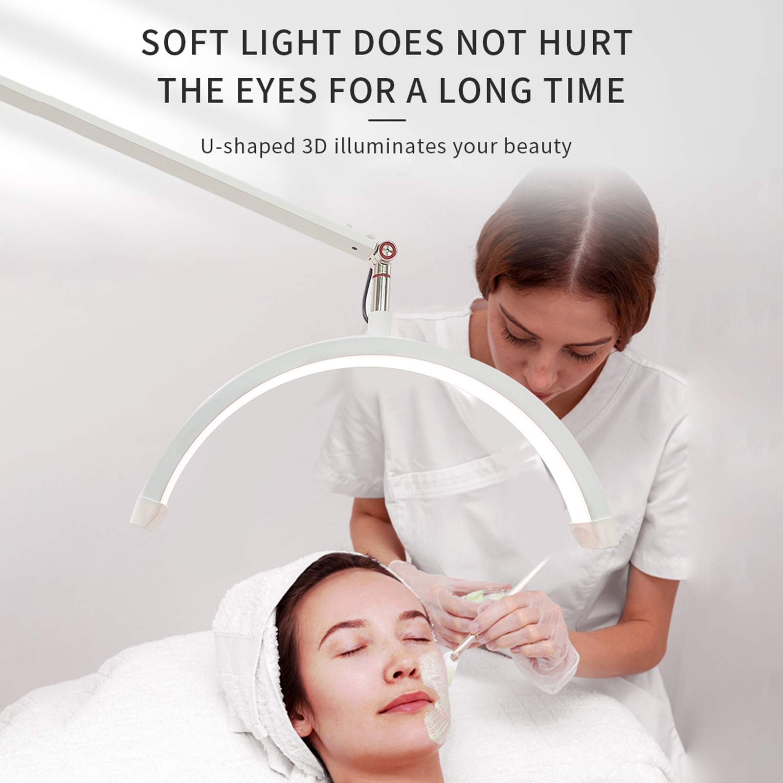 S4ed2702d1ce5447e9b4c783fd6dadb80R Foldable U-Shape LED Nail Technician Lamp 40W Adjustable Brightness 3200K-6500K Color Temperature Clamp Desk Light for Beauty Salon Spa Treatment - 图片 6