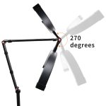 Professional Floor Standing Half-Moon LED Beauty Lamp 20W Adjustable Height 360° Rotating Arm Retractable Salon Light for Nail Art Eyelash Extensions Facial Spa Treatments - 图片 5