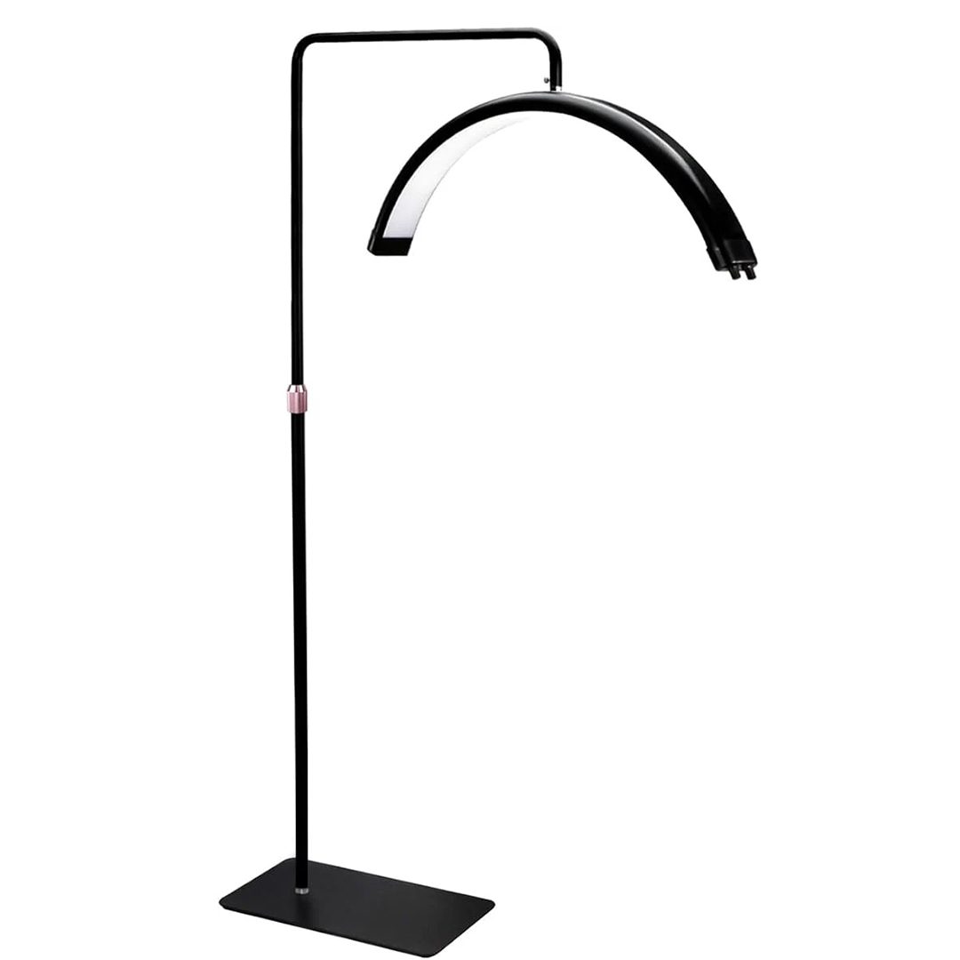 Sin-título-1 Half Moon Beauty Lamp with Remote Dimming - 70cm Wide Arc Design - Adjustable Height Floor Stand - 3 Colors Available Black White Pink - Professional Salon Facial Light - 图片 1