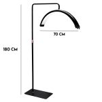 Half Moon Beauty Lamp with Remote Dimming - 70cm Wide Arc Design - Adjustable Height Floor Stand - 3 Colors Available Black White Pink - Professional Salon Facial Light - 图片 5