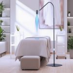 Professional UV LED Floor Lamp for Eyelash Extensions | Adjustable Gooseneck Beauty Curing Light with Touch Dimming | Nail Gel Glue Dryer Lamp for Salon & Home Use