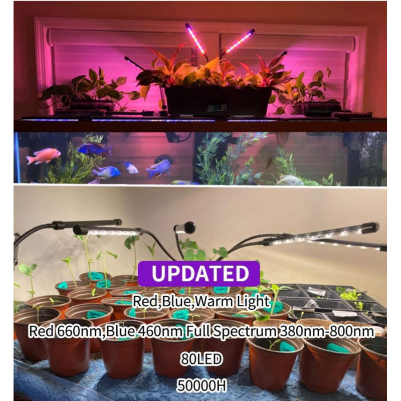 主图-03 (1) LED Plant Grow Light 80 LEDs Full Spectrum Grow Lamp with Clip 360° Flexible Gooseneck for Indoor Plants Vegetables Succulents Seedling Growth Lighting - 图片 5