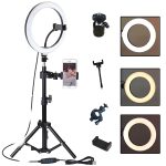 10" 12" Selfie Ring Light with Tripod Stand - Dimmable LED Ring Light for Live Streaming Photography Makeup Video Recording - 3 Color Modes 10 Brightness Levels with Phone Holder & Remote Control