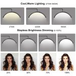 24 Inch Semi-Circle LED Beauty Lamp U-Shape Floor Light for Eyelash Extensions Tattoo Microblading Eyebrow with Eye Protection - 图片 2