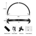 29 Inch Foldable Half Moon LED Beauty Lamp for Eyelash Extensions Eyebrow Microblading Nail Art - U Shape Dimmable Desk Light with Remote Control 7 Color Modes 10 Brightness Levels - 图片 3