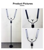 Professional LED Floor Lamp with Remote Control & Digital Display | 252 LED Beads Dual Head Adjustable Grow Light for Indoor Plants & Photography - 图片 3